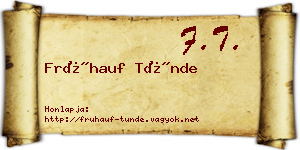 Frühauf Tünde névjegykártya
